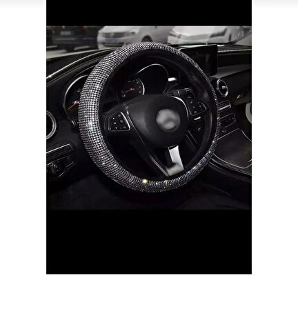 Point Gümüş Full Taşlı Geçmeli Direksiyon Kılıfı 36-42cm