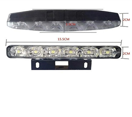 Point 6 Ledli Gündüz Farı Gündüz Ledi Drl Led Lamba 18w Su Geçirmez 2 Adet