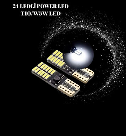 Point T10 Dipsiz W5w 24 Ledli Canbus Beyaz Park Ampulü Plaka Ampulü