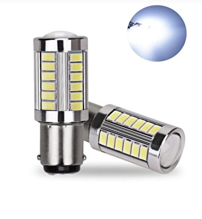 Point T20 Beyaz Mercekli Model Çift Duylu 33 Ledli Park Ampulü Stop Ve Sinyal Ampulü