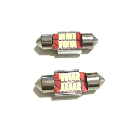 Point Japon Tip Sofit Ampul 12 Volt Beyaz 10 Ledli 31mm 2 Adet Sofit Led