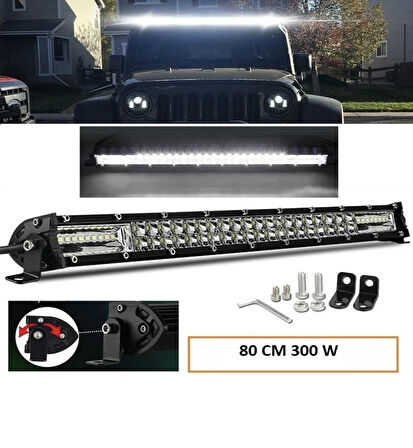 Point 300W 80 cm Çift Sıra 5 Modlu Turuncu Beyaz Off Road LED Bar