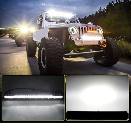 Point 300W 80 cm Çift Sıra 5 Modlu Turuncu Beyaz Off Road LED Bar