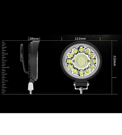 Point Off Road 33 LED 99 Watt Yuvarlak Traktör Tır Kamyon Tekne Sis Farı Projektör Çalışma Lambası