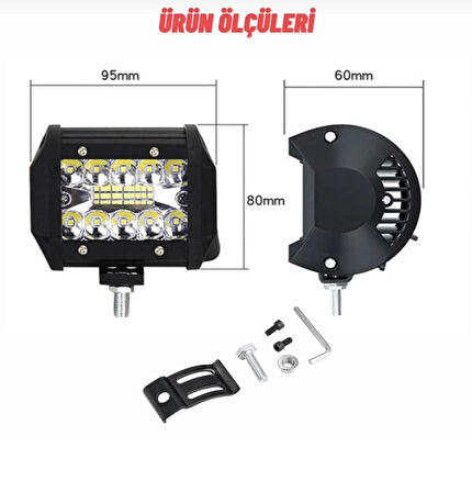 Point 20 LED Çalışma Lambası 60 W Ultra Parlak Off Road Motosiklet Kamyon Sis Farı 12-24 V