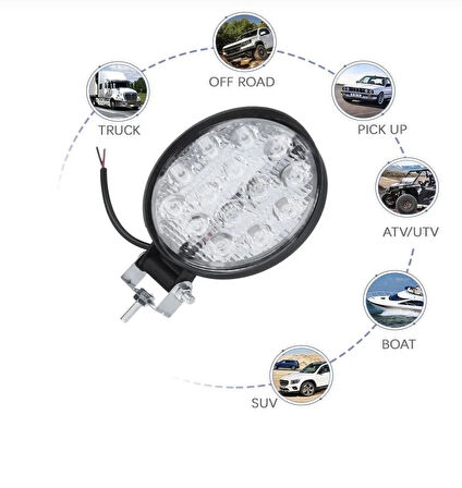 Point 10 Adet Off Road 14 LED 42 Watt Yuvarlak Traktör Tır Kamyon Tekne Sis Farı Çalışma Lambası