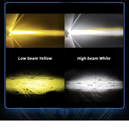 Point Motosiklet Sis Farı Delici Yüksek Parlak Beyaz Sarı Çift Renk Spot LED Far