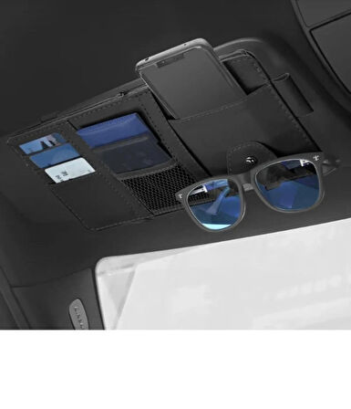 Point Güneşlik Arkası Organizer Cdlik Gözlük Tutucu Kartlık Siyah