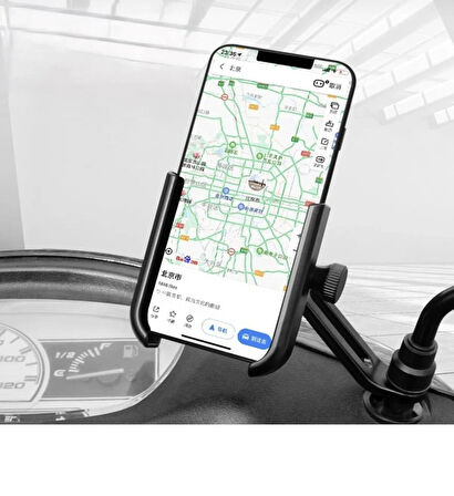 Point Dikiz Ayna Bağlantılı Metal Motosiklet ve Bisiklet Telefon Tutucu Metal Telefon Tutacağı