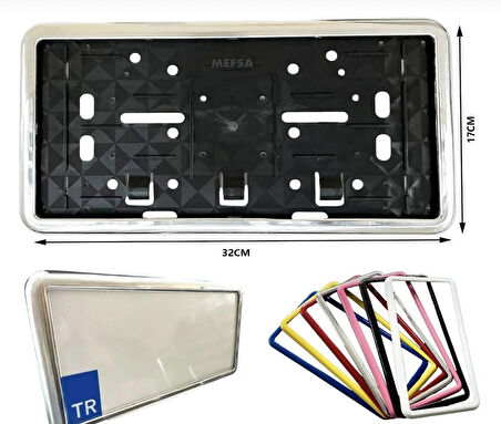 Point Pointy Motosiklet Plaka Altlığı Kare Plastik Tak Kolay Lüks Krom Çerçeveli