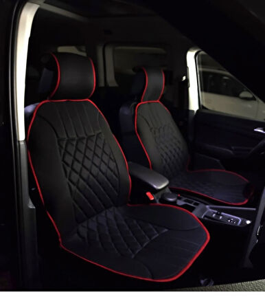 Point Jeep Grand Cherokee Oto Siyah-Kırmızı Ön İki Koltuk Minderi