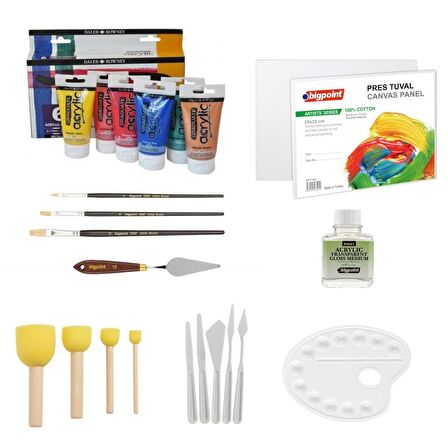 Daler Rowney Graduate Akrilik Boya Profesyonel Seti 6x75ml Metalik Renkler