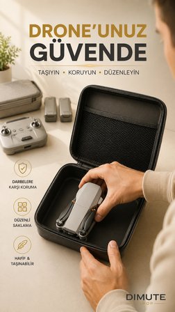Drone Taşıma Çantası Siyah Fermuarlı Koruyucu Saklama Çantası