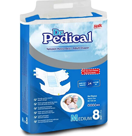 Dr. Pedical Yetişkin Belbantlı Hasta Bezi Medium 8'li 6 Paket 48 Adet 