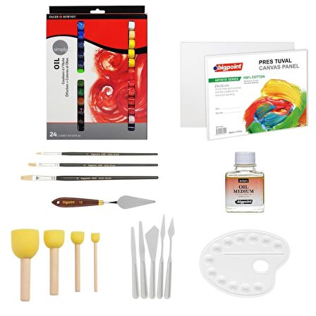 Daler Rowney Simply Yağlı Boya Profesyonel Seti 24 Renk 12ml
