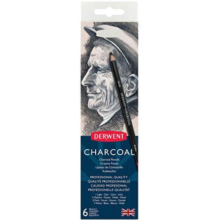 Derwent Charcoal Pencil 6'lı Teneke Kutu