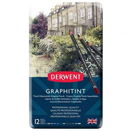 Derwent Graphitint Pencil 12'li Teneke Kutu (Renkli Grafit Kalem)