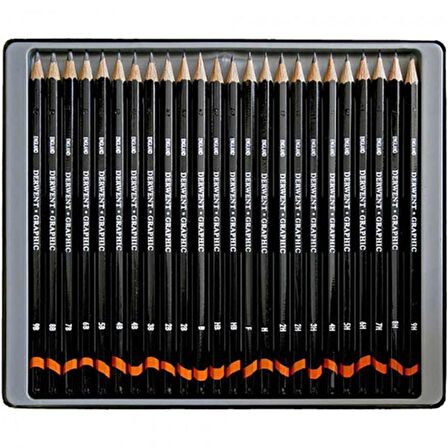 Derwent Graphic Pencil 24'lü Teneke Kutu (Dereceli Kalem)