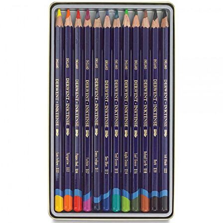 Derwent Inktense Pencil 12'li Teneke Kutu (Mürekkep Kalemi)