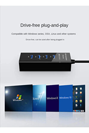 4 Port Usb 3.0 Hub Çoğaltıcı Çoklayıcı Swıtch Hızlı Çoklama Dişi Splitter Laptop Bilgisayar Için Usb Hub