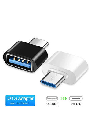 Usb Dişi To Type-c Erkek Dönüştürücü Otg Çevirici Dönüştürücü Adaptör Veri Aktarma Aparatı Siyah