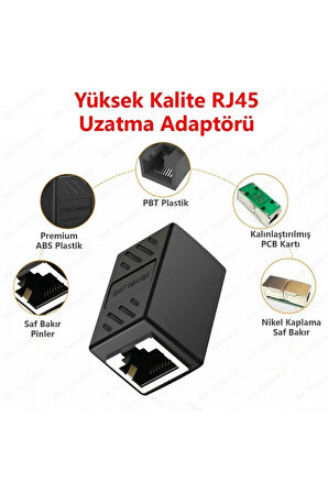 Yeni Gigabit Rj45 Dişi Dişi Cat5e/cat6/7/8 Ethernet Lan Ağı Birleştirici Ara Aparatı Internet Kablosu Uzatıcısı