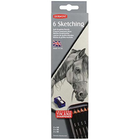 Derwent Sketching Pencil 6'lı Teneke Kutu (Sketch Kalemi)