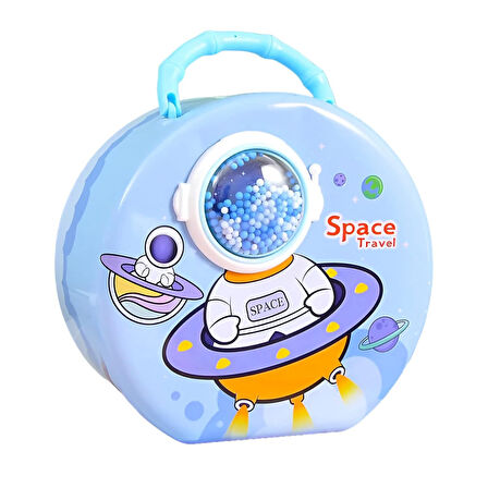 Uzay Astronot Tasarımlı Metal Kumbara Mavi Renk 15 cm 