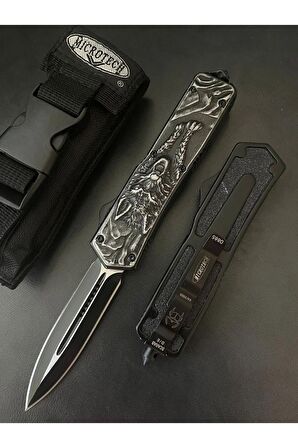 Kamp Outdoor Paslanmaz Microtech Kurt Kabartmalı Full Çelik Çakı