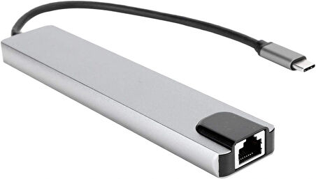 8in1 4K Type-C USB 3.0 Hub HDMI RJ45 SDTF Adaptörü