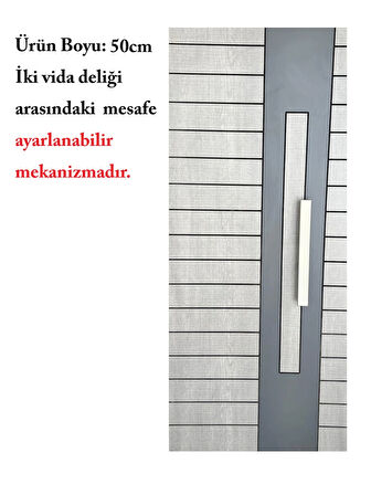 Homdep Çelik Kapı Çekme Tutma Kolu Dikdörtgen Model Renk Saten 50cm