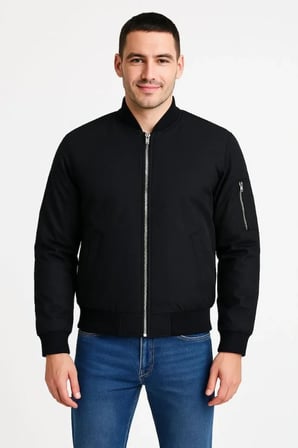 Ön Arka Bomber Ceket - Siyah