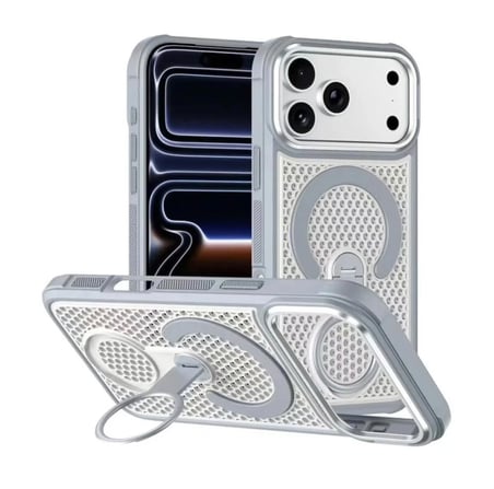 Desingshop Iphone 17 Pro Max uyumlu Coolring Silikon Kılıf Gri