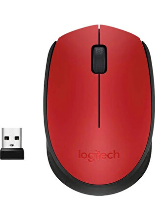 Logitech M171 USB Alıcılı Kablosuz Kompakt Mouse - Kırmızı