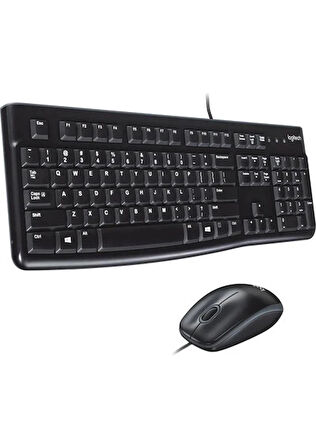 Logitech MK120 USB Kablolu Tam Boyutlu Türkçe Klavye Mouse Seti - Siyah