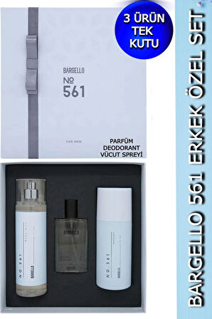 561 Erkek Parfüm Set Fresh - (PARFÜM+VÜCUT SPREYİ+DEODORANT) Özel Kutu