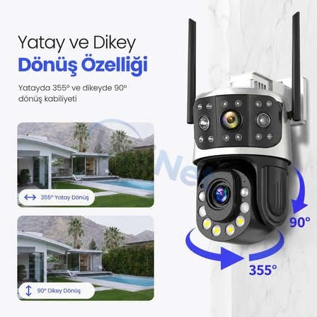 uninet 36X Optik Zoom 6mp Çift Kameralı Wifi Ptz Güvenlik Kamerası – 355° Döner Başlıklı ve Gece Görüşlü İP Kamera