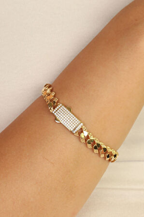 Desenli Gurmet Altın Bileklik