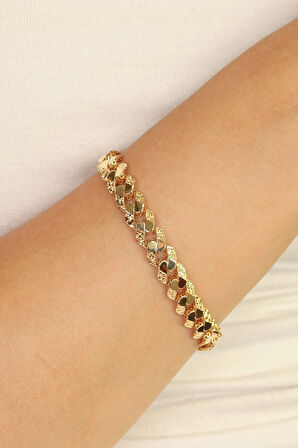 Desenli Gurmet Altın Bileklik