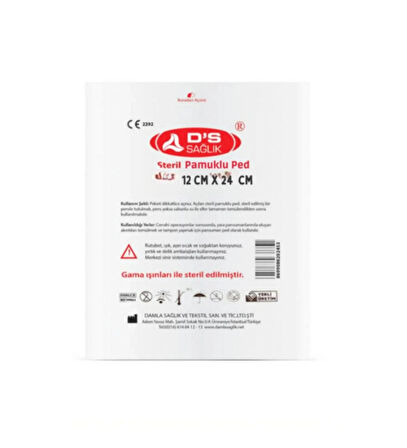 Ds - Pamuklu Ped 12X24CM - 10 Adet