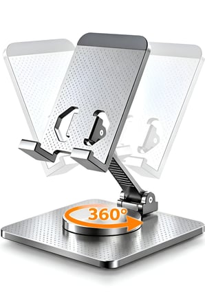 Metal Katlanabilir Masaüstü Telefon Tutucu ve Tablet Standı 360 Derece Dönen Ayarlanabilir Stand