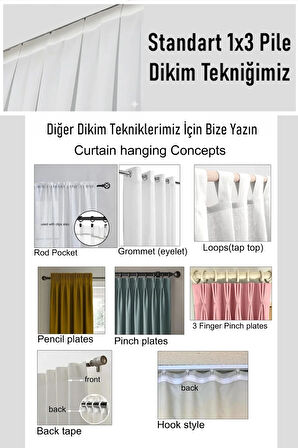 Deste V14 Siyah Çift Taraflı Astarlı Keten Fon ve Karartma Perde - Düz Dikim