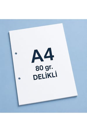 A4 Delikli Fotokopi Kağıdı 80 gr 100 Yaprak – Yazıcı Uyumlu, Net Baskı, Ofis & Okul Kullanımı
