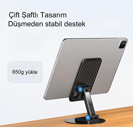  360° Döndürülebilir, Yüksekliği Ayarlanabilir, Katlanabilir  Kaymaz Cep Telefonu Ipad Tablet Tutucu, 