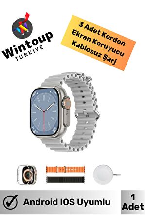 Akıllı Telefon Uyumlu Kadın Erkek Ultra Akıllı Smart Watch Bluetooth Arama Özellikli Saat