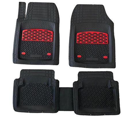 Daihatsu Hijet Uyumlu 3D Havuzlu Paspas Takımı  Safir Siyah Krom Kırmızı