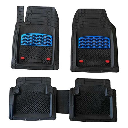 Fiat Stilo Uyumlu 3D Havuzlu Paspas Takımı  Safir Siyah Krom Mavi