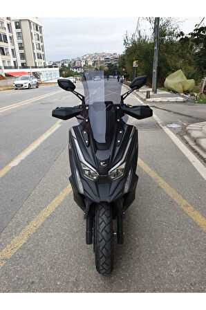 Kymco DTX 250 Siperlik Ön Cam 2024 Model 55cm açıkfüme Renkli 4mm Elcik Model