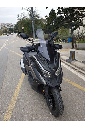 Kymco DTX 250 Siperlik Ön Cam 2024 Model 55cm açıkfüme Renkli 4mm Elcik Model