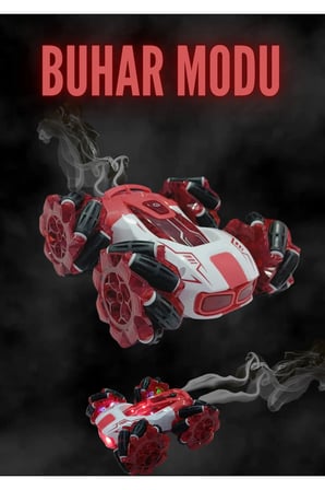 Drift Yapan Uzaktan Kumandalı Araba-Buhar,Işık,Ses,TypeC Şarj,360°Dönüş,Full Fonksiyon (Kırmızı)